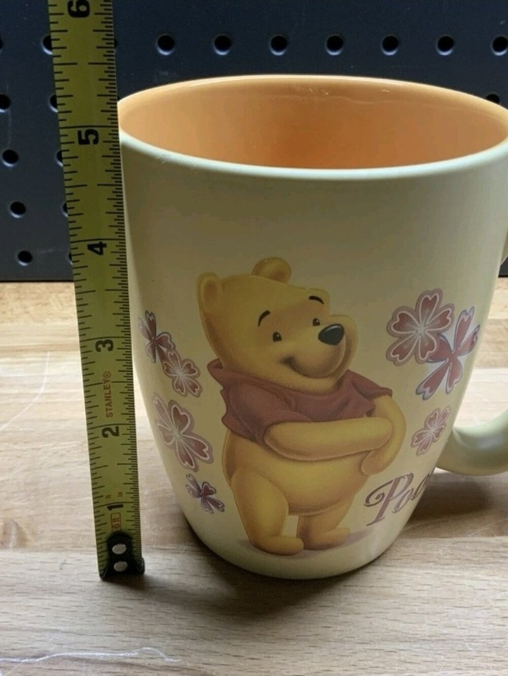 Disney Store Winnie the Pooh Large Yellow Floral Mug